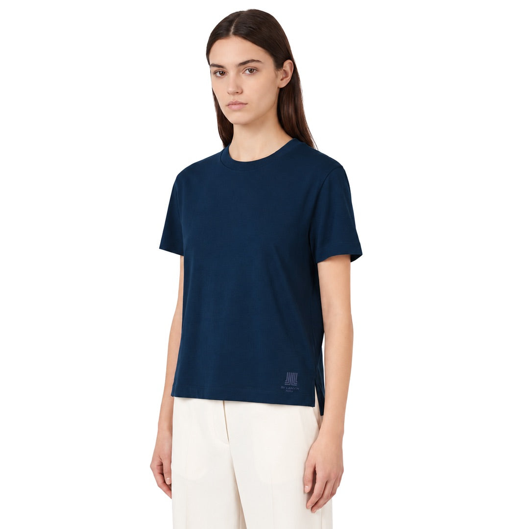 By Lanvin Shoulder Logo Blue T-Shirt XS