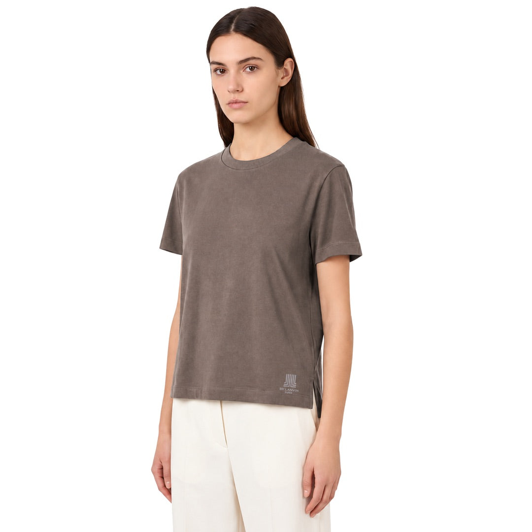 By Lanvin Shoulder Logo Brown T-Shirt XS