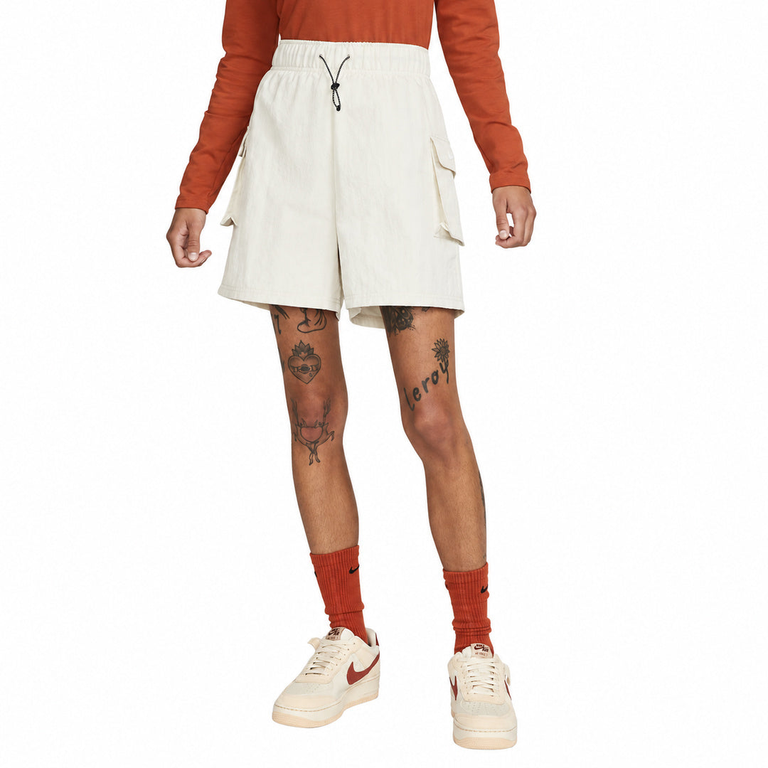Nike Women's Woven High-Rise Cream Shorts