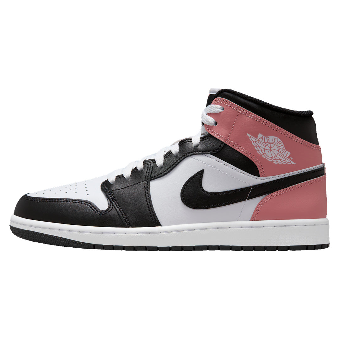 Air Jordan 1 Mid Men's White Rust Pink Trainers UK 7
