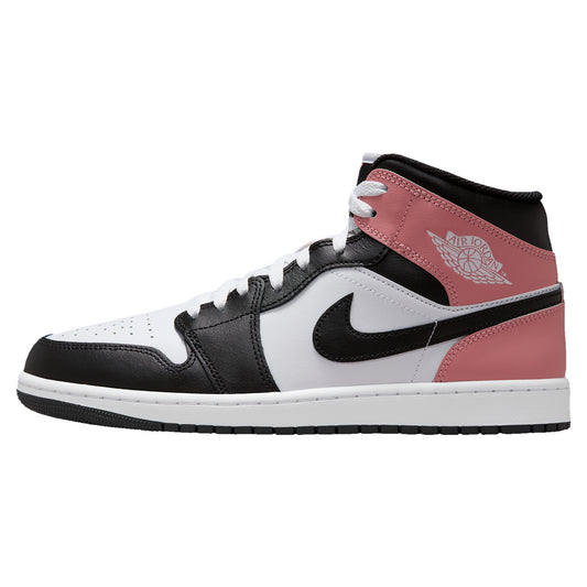 Air Jordan 1 Mid Men's White Rust Pink Trainers UK 7
