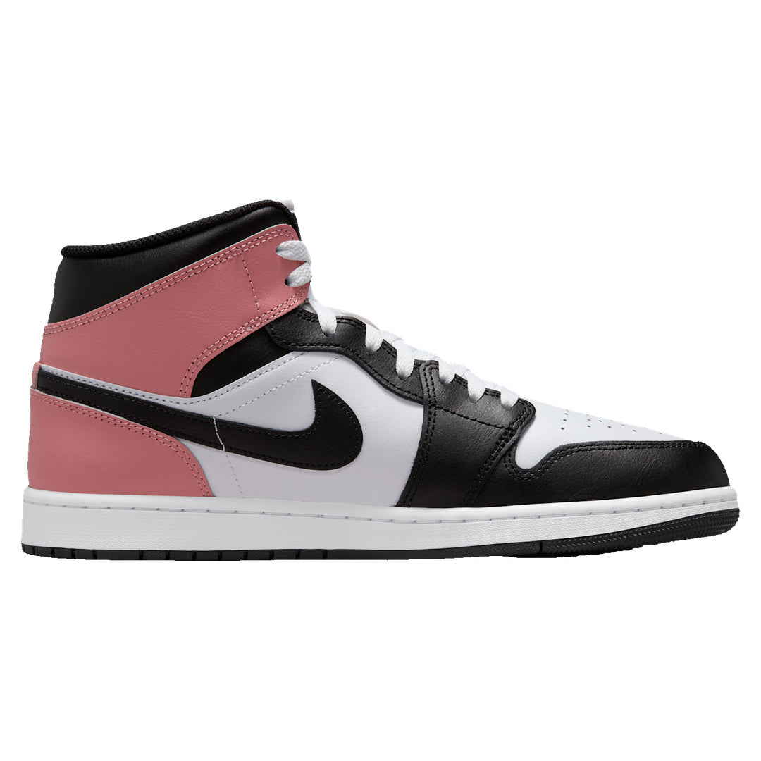 Air Jordan 1 Mid Men's White Rust Pink Trainers UK 7