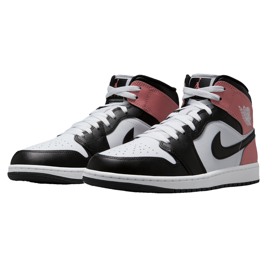 Air Jordan 1 Mid Men's White Rust Pink Trainers UK 7
