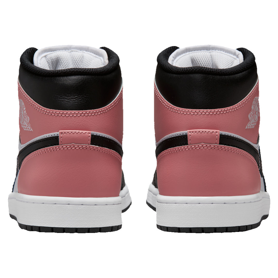 Air Jordan 1 Mid Men's White Rust Pink Trainers UK 7
