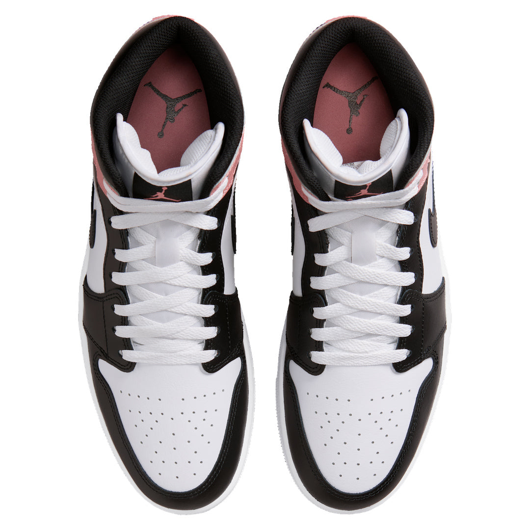 Air Jordan 1 Mid Men's White Rust Pink Trainers UK 7