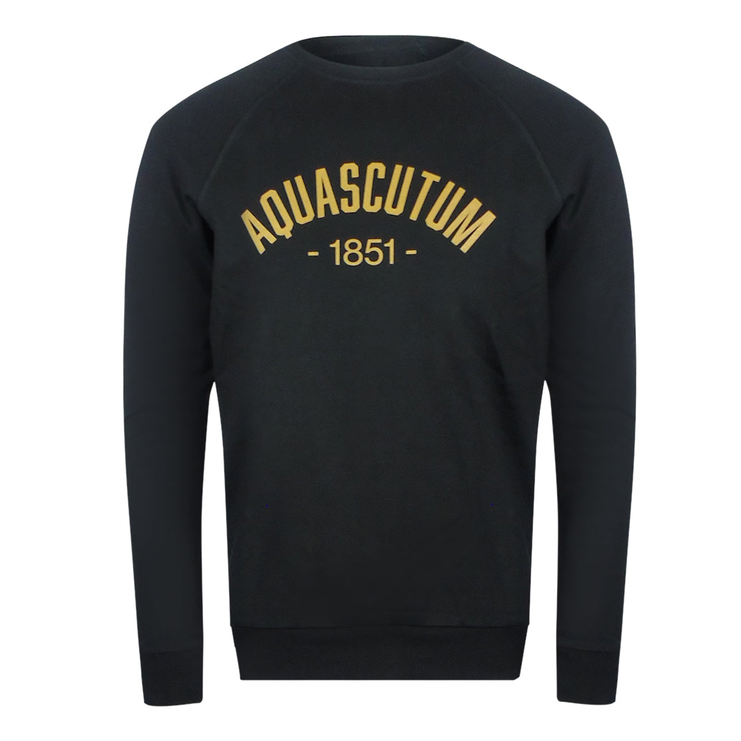 Aquascutum Old School Crewneck Black Track Pants Set
