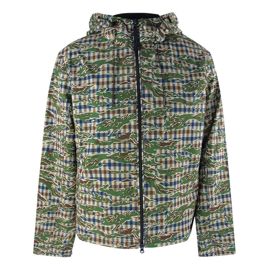 Aquascutum Active Hooded Stretch Windbreaker Jacket Camo Club Check