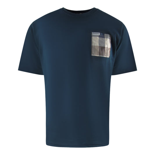 Aquascutum Active Club Check Pocket T-Shirt Navy Blue