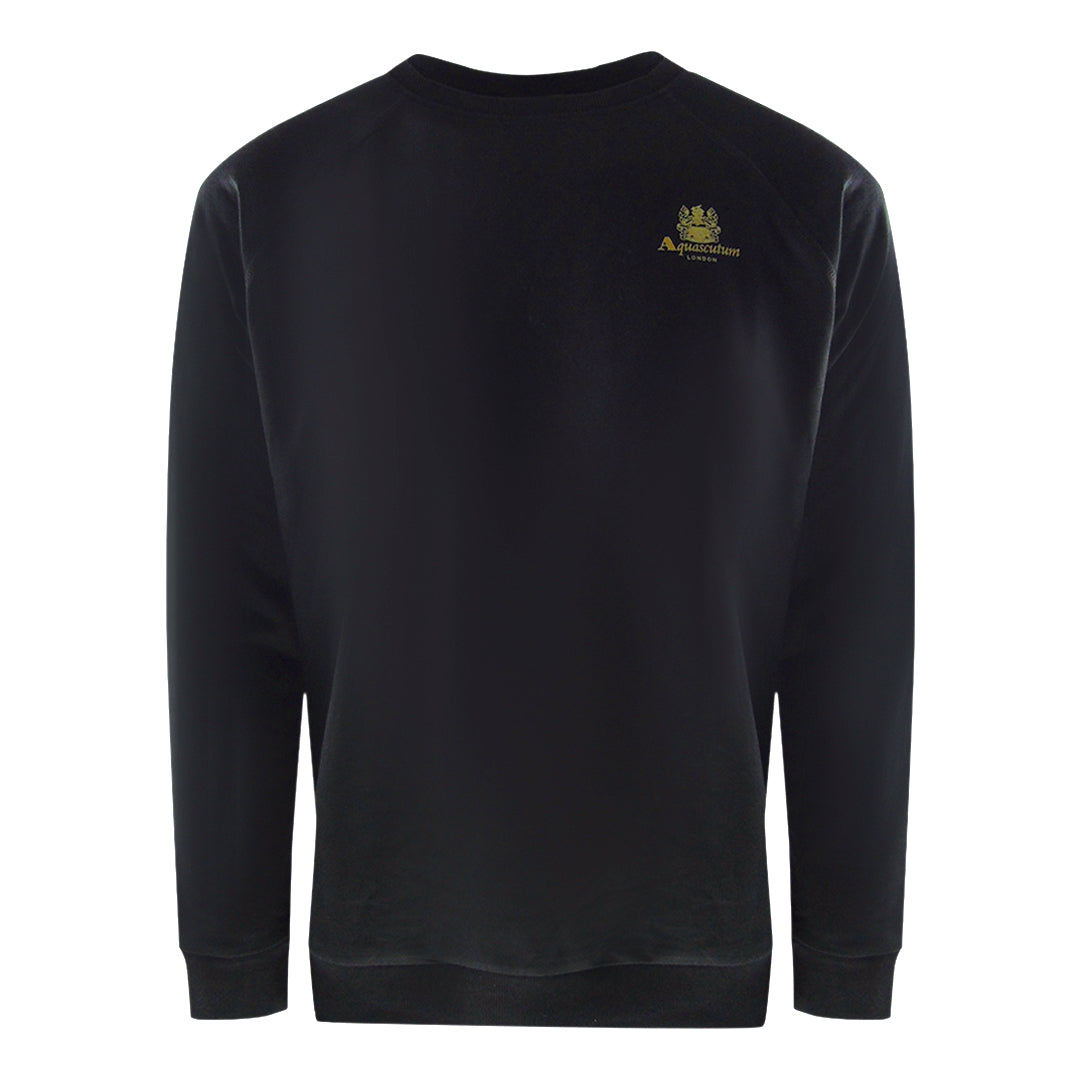 Aquascutum Small Iconic Crest Black Crewneck Tracksuit Set