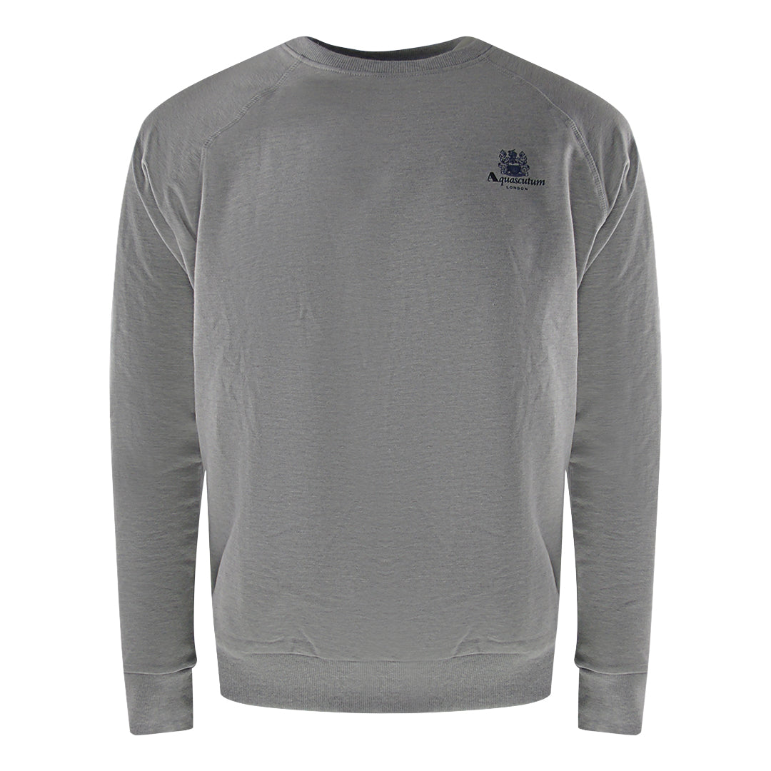 Aquascutum Small Iconic Crest  Crew Neck Grey Tracksuit Set