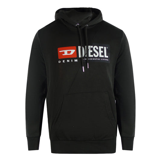 Diesel Denim Division Cut Logo Black Hoodie