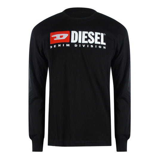 Diesel Denim Division Logo Long Sleeve Black T-Shirt