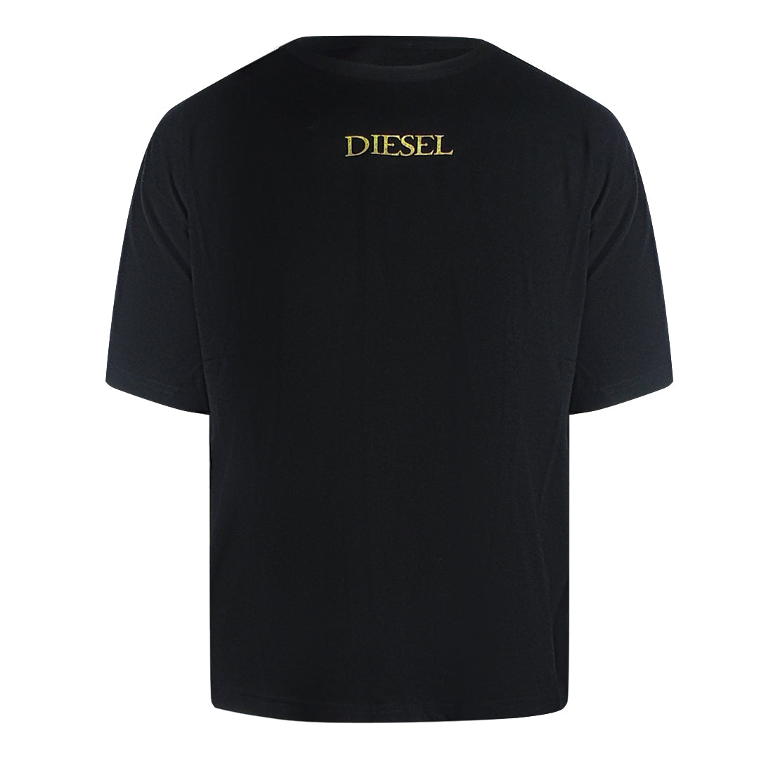 Diesel Gold Logo Black T-Shirt
