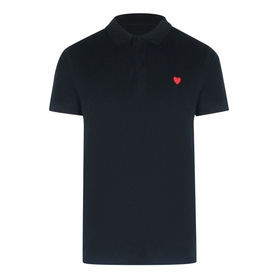 Love Moschino Small Heart Black Polo Shirt