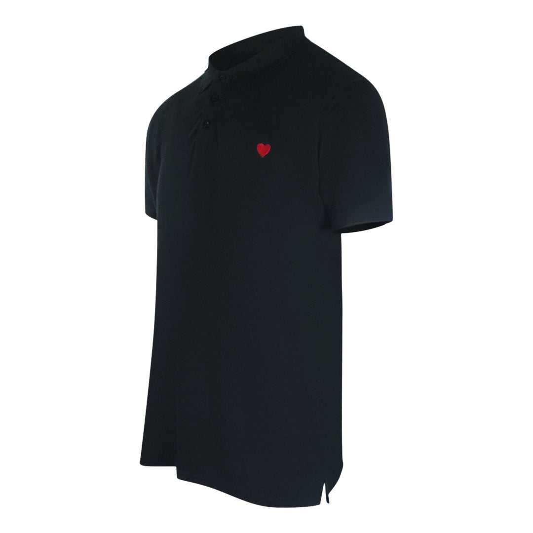 Love Moschino Small Heart Black Polo Shirt