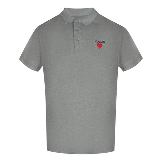 Love Moschino Heart Logo Grey Polo Shirt