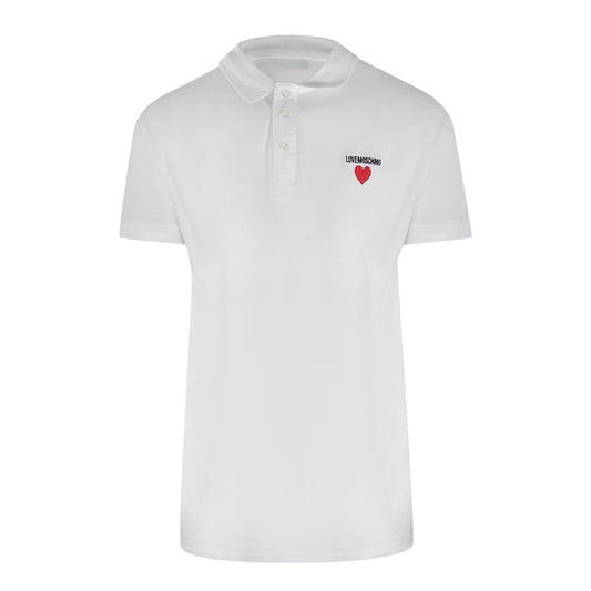 Love Moschino Heart Logo White Polo Shirt