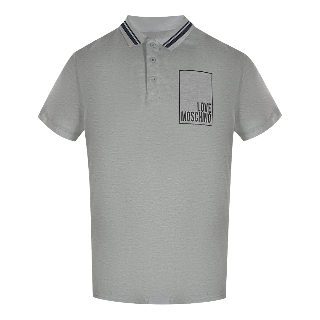 Love Moschino Box Logo Grey Polo Shirt - Nova Clothing
