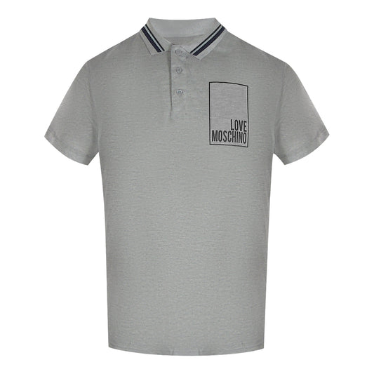 Love Moschino Box Logo Grey Polo Shirt - Nova Clothing