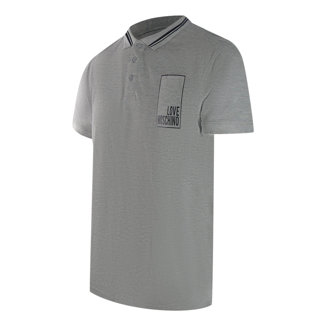 Love Moschino Box Logo Grey Polo Shirt - Nova Clothing