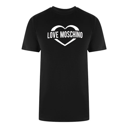 Love Moschino Bold Heart Logo Black T-Shirt - Nova Clothing