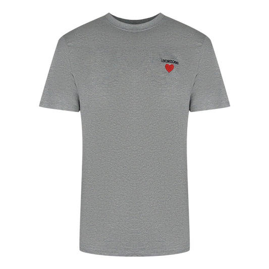 Love Moschino Small Logo Grey T-Shirt