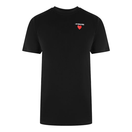 Love Moschino Small Heart Logo Black T-Shirt
