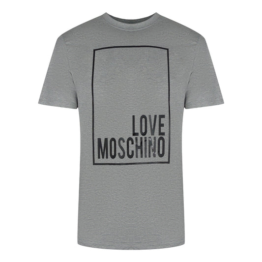 Love Moschino Box Logo Grey T-Shirt