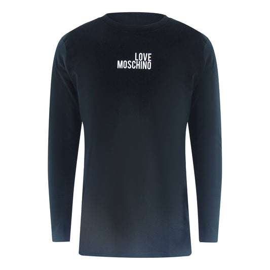 Love Moschino Logo Long Sleeve Black T-Shirt - Nova Clothing