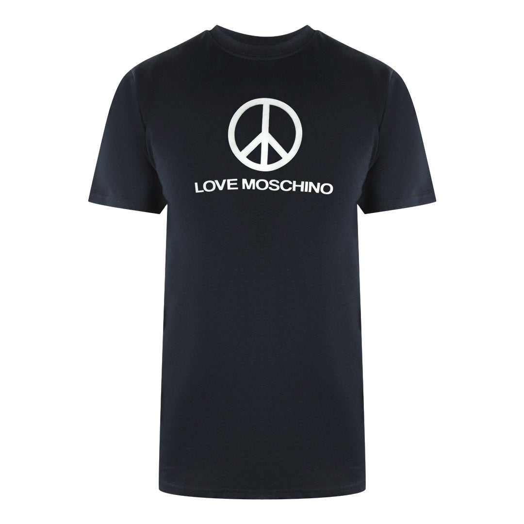 Love Moschino Peace Logo Black T-Shirt - Nova Clothing