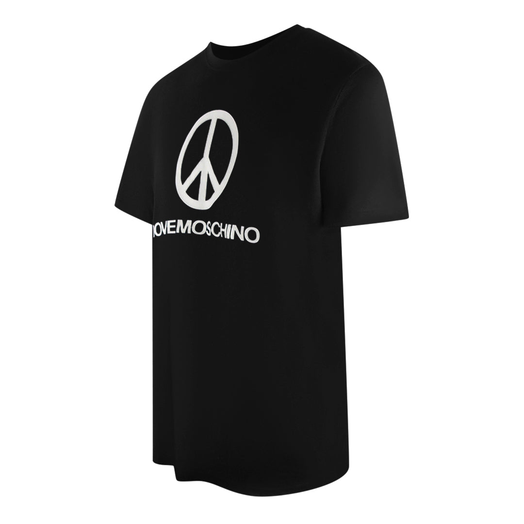 Love Moschino Peace Logo Black T-Shirt - Nova Clothing