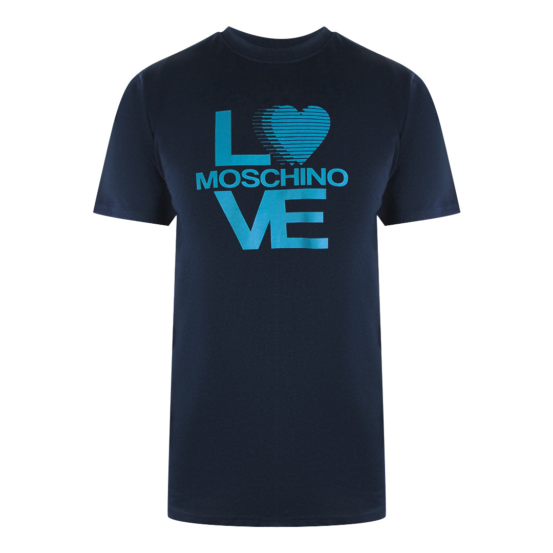 Love Moschino Logo Navy Blue T-Shirt