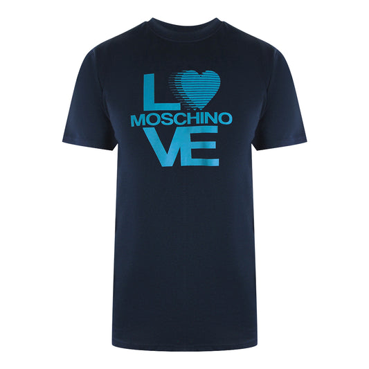 Love Moschino Logo Navy Blue T-Shirt