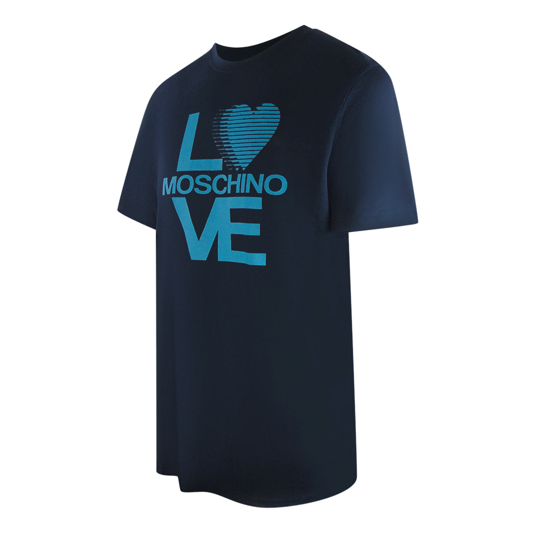 Love Moschino Logo Navy Blue T-Shirt