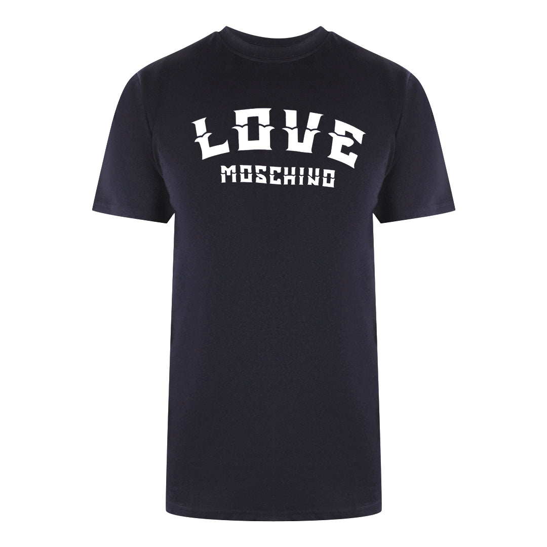Love Moschino Bold Logo Navy Blue T-Shirt