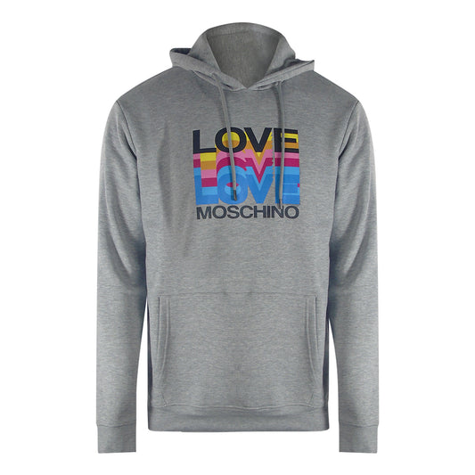 Love Moschino Multi Logo Grey Hoodie