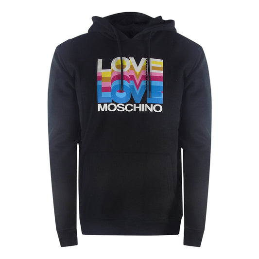 Love Moschino Multi Logo Black Hoodie