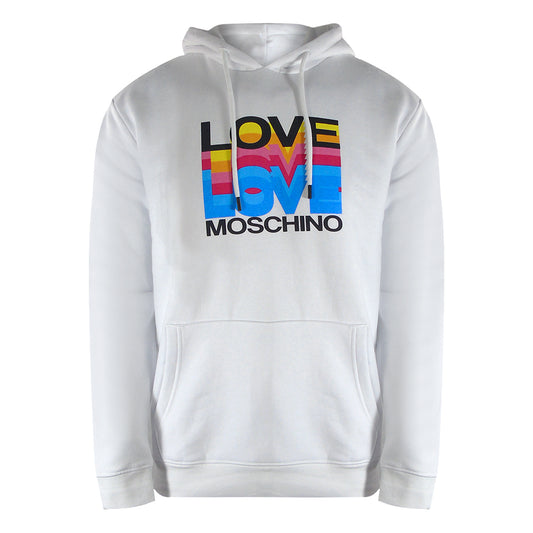 Love Moschino Multi Logo White Hoodie