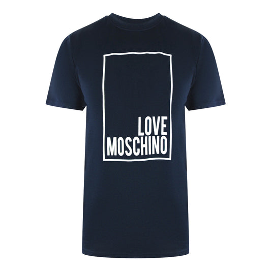 Love Moschino Box Logo Navy Blue T-Shirt