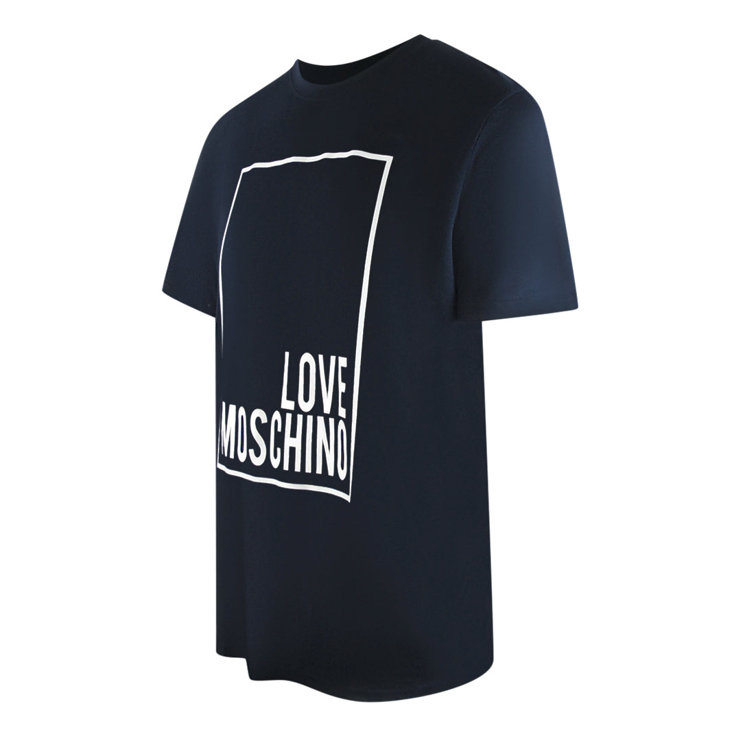 Love Moschino Box Logo Navy Blue T-Shirt