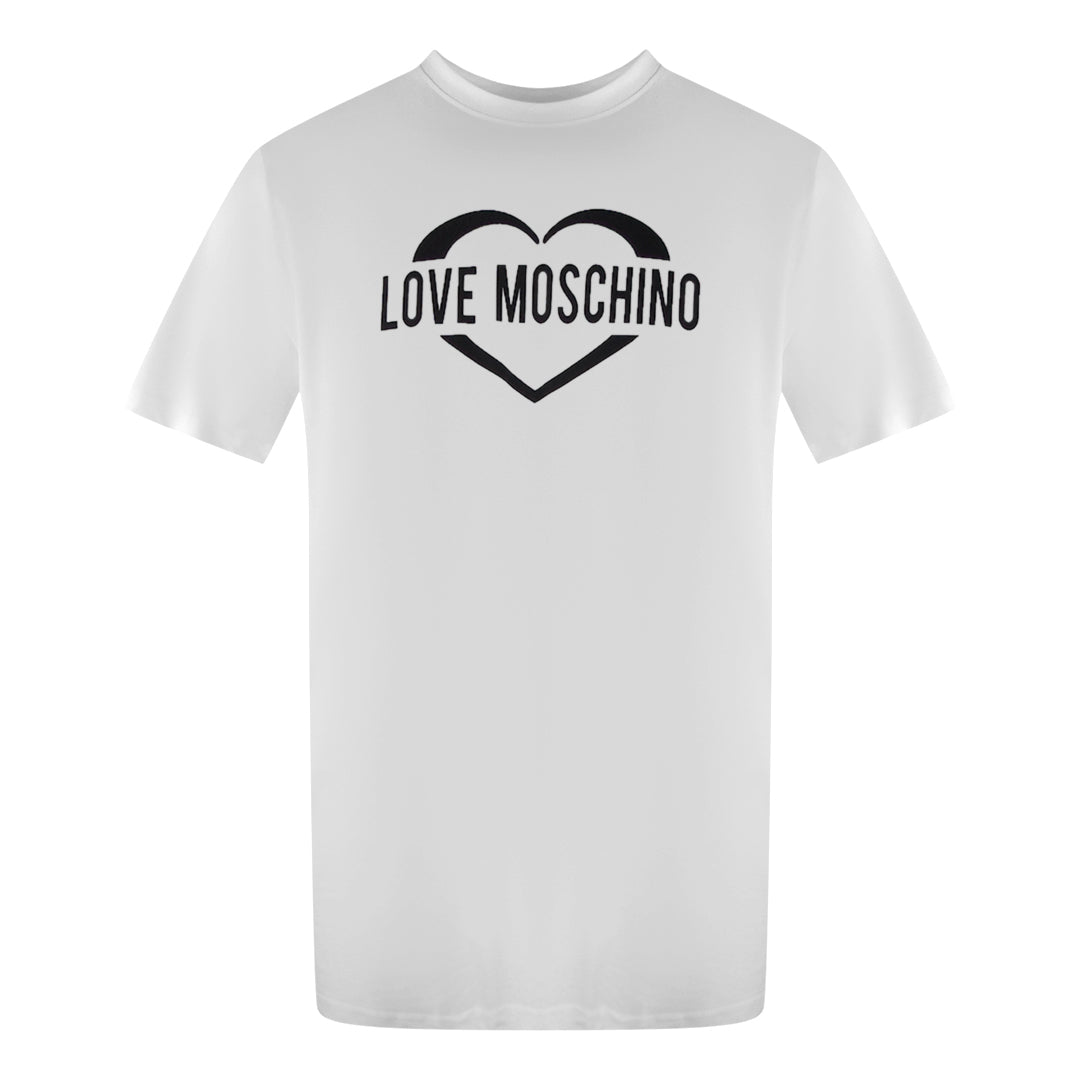 Love Moschino Bold Heart Logo White T-Shirt