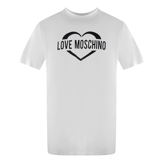 Love Moschino Bold Heart Logo White T-Shirt