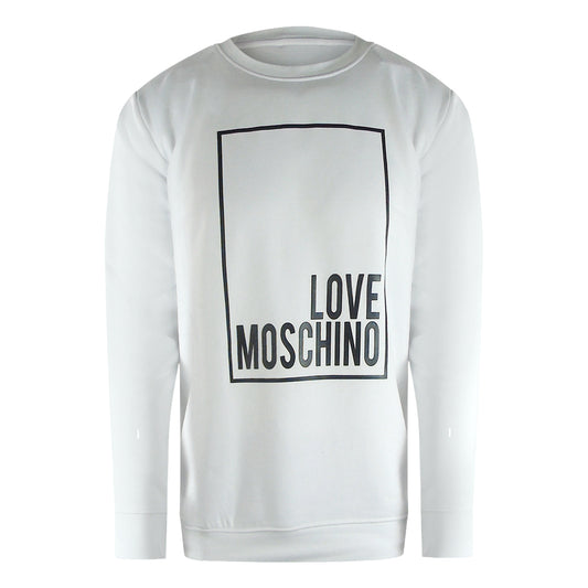 Love Moschino Box Logo White Sweatshirt
