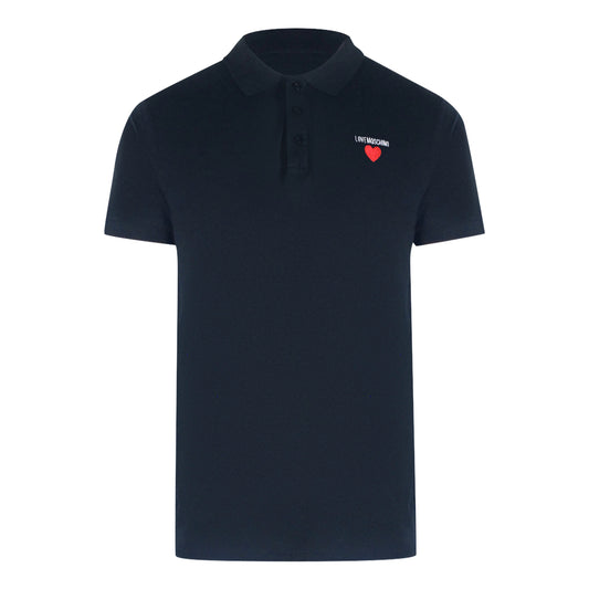 Love Moschino Heart Logo Navy Blue Polo Shirt