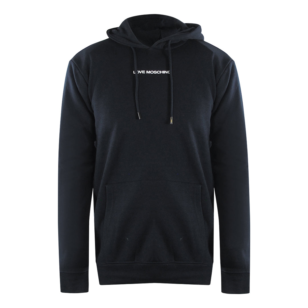 Love Moschino Plain Logo Black Hoodie