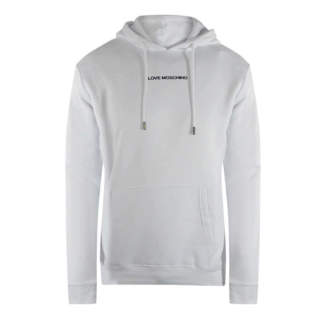 Love Moschino Plain Logo White Hoodie