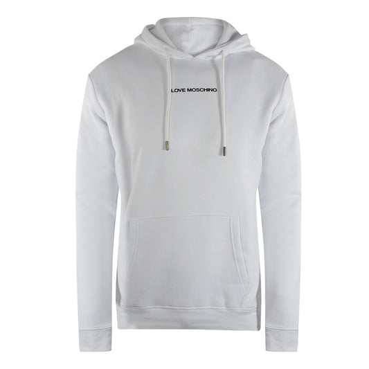 Love Moschino Plain Logo White Hoodie
