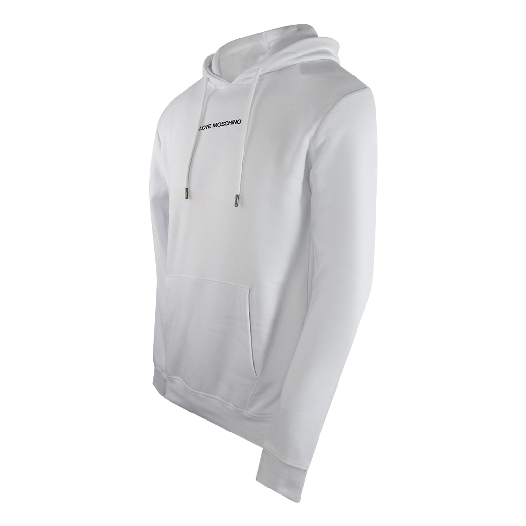 Love Moschino Plain Logo White Hoodie