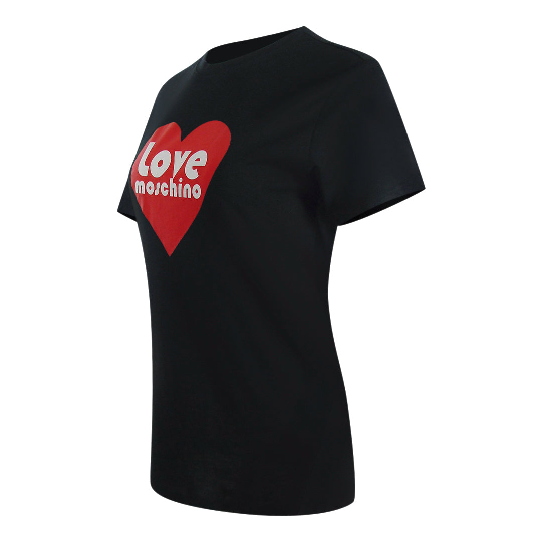 Love Moschino Heart Logo Black T-Shirt