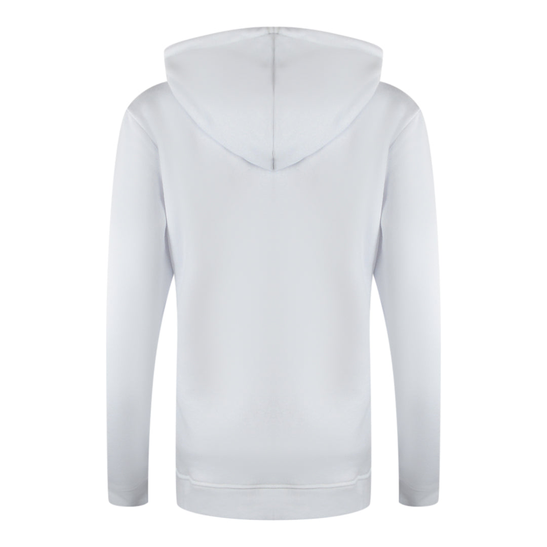 Love Moschino Small Red Heart Logo Zip White Hoodie